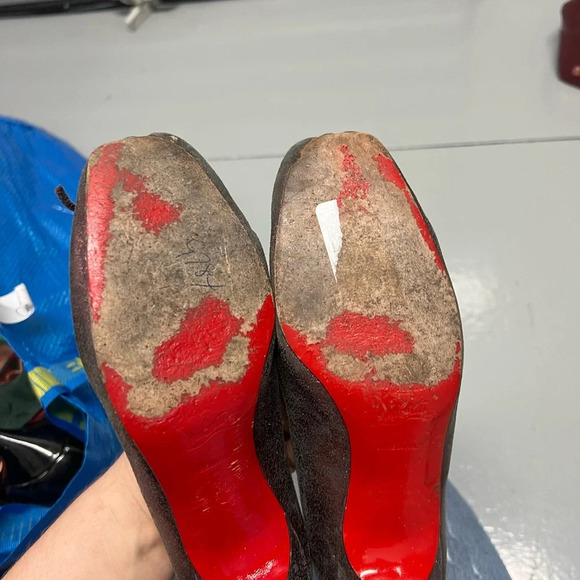 Christian Louboutin Purple Sparkle Kitten Heel Ballet Heels, size 37 - Picture 10 of 11